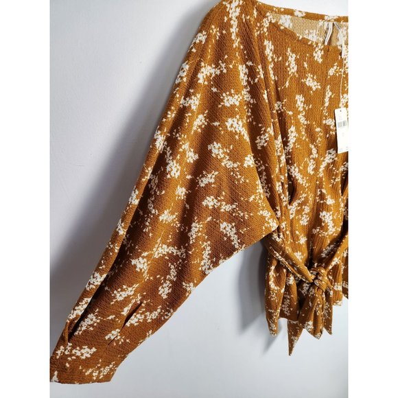Anthropologie Women's Sz. S Gold Floral Amber Dolman Blouse NWT - Picture 4 of 8